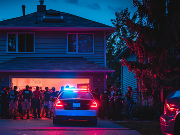underage house party being busted by police